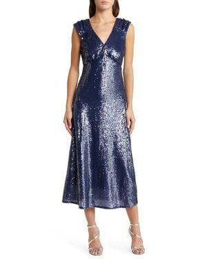 Adelyn Rae Konnie Sequin Midi Dress - Blue