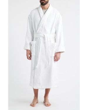 Majestic International Aberdeen Waffle Knit Robe - White