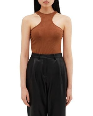 Two Lines by Marcella Chauncey Rib Racerback Tank - Black