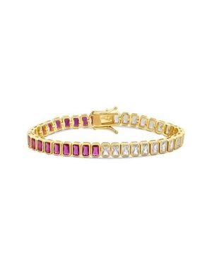 SHYMI Bezel Set Cubic Zirconia Tennis Bracelet - Multicolor