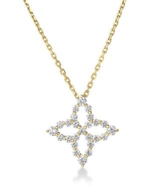 Roberto Coin Princess Flower Diamond Pendant Necklace - Metallic