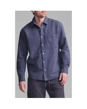Mavi Cotton Blend Button-Up Shirt - Blue