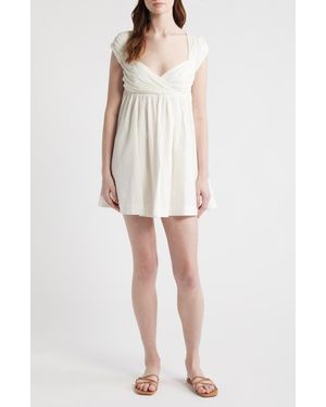 Free People Raven Open Back Babydoll Minidress - White