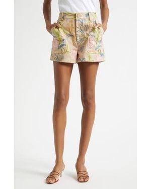 Cinq À Sept Addie Embroidered Cotton Shorts - Natural
