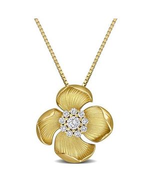 Julianna B Lab-Grown Diamond Flower Necklace Plated - Metallic