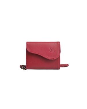 Mandrn Leather Trifold Wallet - Red