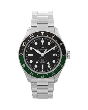 Timex The Waterbury Heritage Gmt Automatic Bracelet Watch, 41.5Mm - Metallic