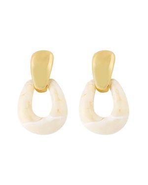 Panacea Resin Door Knocker Earrings - White