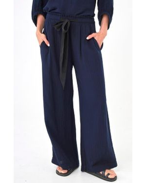 ocean + main Gauze Palazzo Pant - Blue
