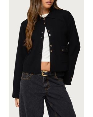 Edikted Lorne Compact Knit Jacket - Black