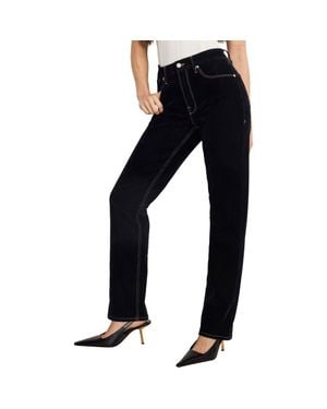 GOOD AMERICAN Good Icon Straight Leg Velvet Jeans - Blue