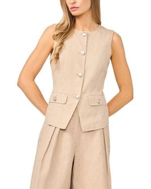 Halogen® Crewneck Cutaway Vest - Natural