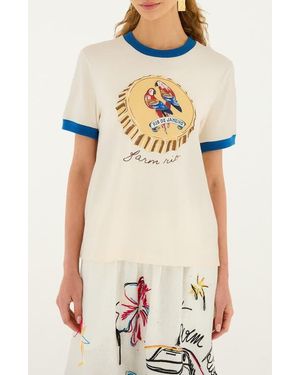 FARM Rio Beer Cap Logo Graphic Cotton Baby Tee - White