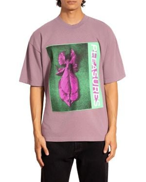 Pleasures Leaf Cotton Graphic T-Shirt - Pink