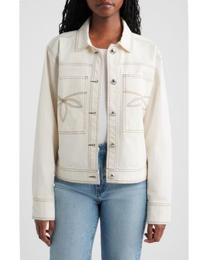 Rails Briggs Topstitch Detail Stretch Cotton Jacket - White