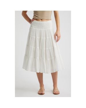 BDG Bea Cotton Tiered Skirt - Gray