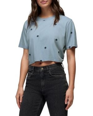 Prana Daisy Embroidered Crop Top - Blue