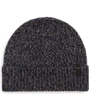 Vince Brushed Marled Cashmere Cuffed Hat - Gray