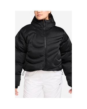 Nike Swoosh Series Water Resistant Therma-Fit Oversize Down Puffer Jacket - Black