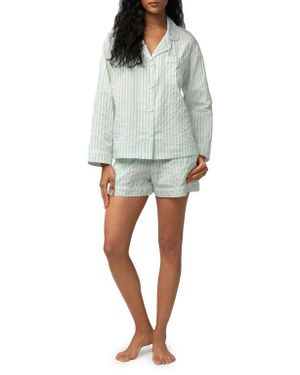 Bedhead Stripe Organic Cotton Short Pajamas - Gray