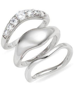 Nordstrom Set Of 3 Sculpted Rings - Metallic