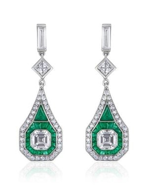 Mindi Mond Dare To Be Deco Drop Earrings - Green