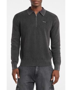 Guess Organic Cotton Half Zip Sweater - Black