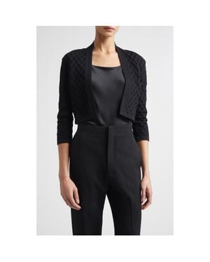 Lela Rose Diamond Pointelle Bolero - Black