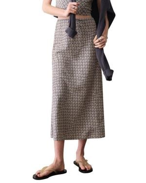 Marine Layer Avery Hemp Blend Midi Skirt - Multicolor