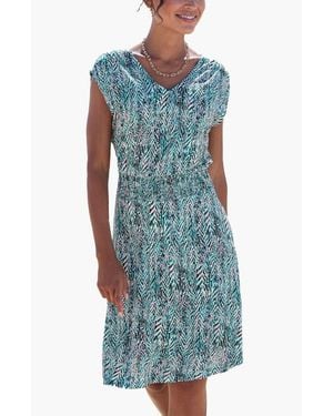 Lascana Smocked Waist Dress - Blue