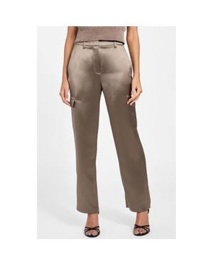 Guess Megan Satin Cargo Pants - Brown