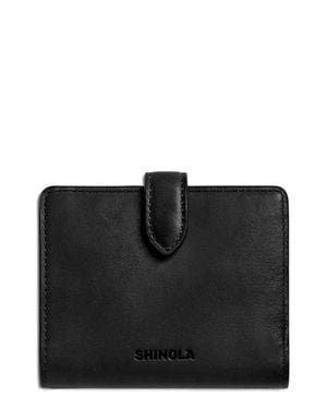 Shinola Small Leather Bifold Snap Wallet - Black