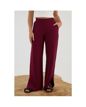 KADA The Sweater Wide Leg Pant - Red