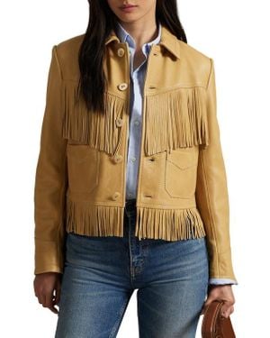 Polo Ralph Lauren Fringe Leather Jacket - Blue