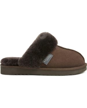 Celtic & Co. Studio Fur Edge Mule Slippers - Brown