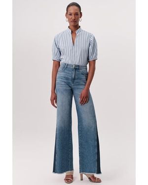 Exquise Savanah High Waist Wide Leg Denim Pants - Blue