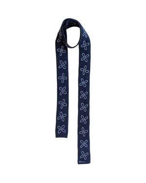 TBCo Merino Wool Flora Skinny Scarf - Blue