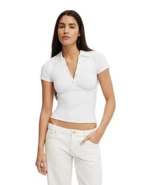 Cotton On Hold Me Polo Short Sleeve - White