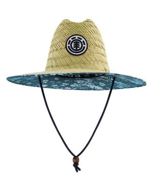 Element Woven Seagrass Lifeguard Hat With Camo Under Brim And Braided Chin Cord - Blue