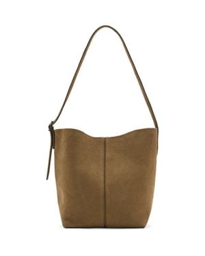 Mango Leather Bucket Bag - Brown