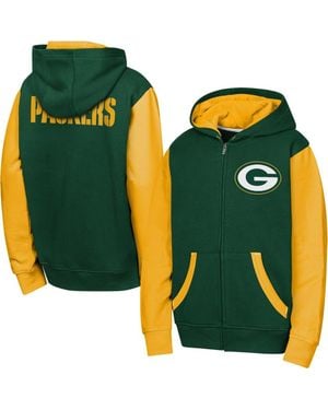Outerstuff Youth Bay Packers Stadium Colorblock Full-Zip Hoodie - Green