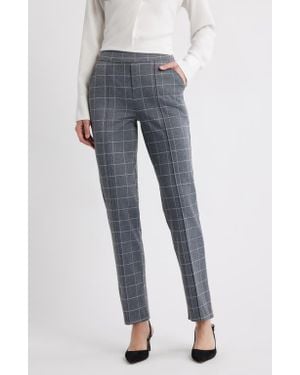 Hue Pintuck Slim Fit Pull-On Pants - Gray