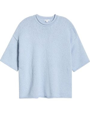 Lunya Cloud Cotton Short Sleeve Sweater - Blue
