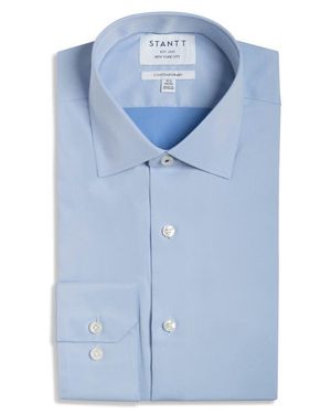 STANTT Contemporary Fit Performance Twill Dress Shirt - Blue