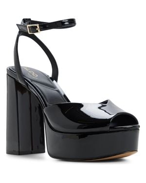 ALDO Monnae Ankle Strap Peep Toe Platform Sandal - Black