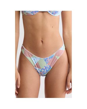 PacSun Darcy High Leg Scoop Bikini Bottoms - Blue
