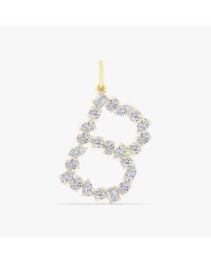 Everlee Multi-Shape Letter B Lab Diamond Charm - Metallic