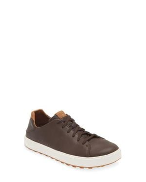 Olukai Wai'Alae Waterproof Leather Golf Shoe - Brown