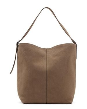 Mango Suede Tote Bag - Brown