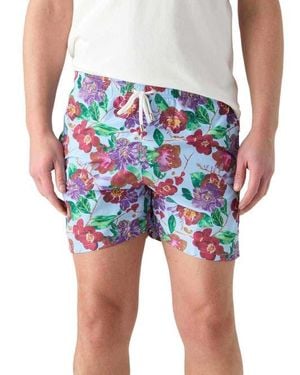 Robert Talbott Connery Drawstring Swim Trunk - White